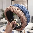 thumbnail image 4 of Visland Women Girls Headband, Fashion Vintage Solid Color Cross Knot Braided Wide Elastic Anti-Slip Hair Hoop Hairband Hair Accessory for Washing Face and Daily Wear, 4 of 7