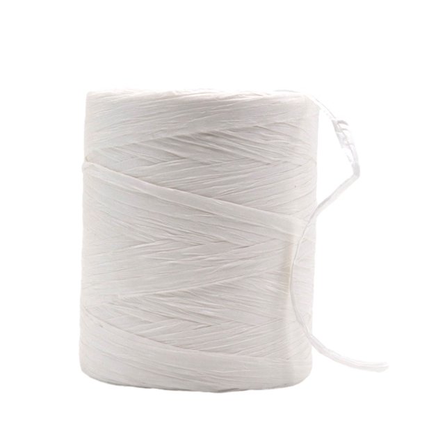 Bewildely Hilo de cuerda de rafia resistente y duradero de fibra para manualidades DIY, no fácil de decolorar, cinta de papel Natural Artesanía blanco