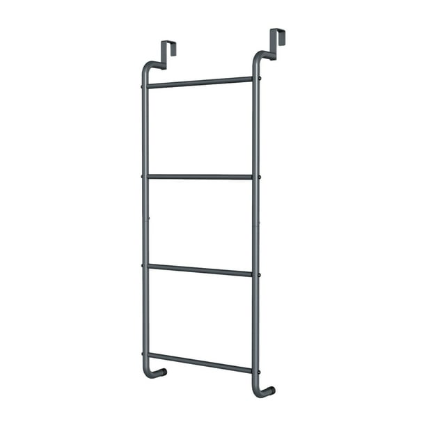 Toallero de 4 niveles para colocar sobre la puerta, resistente, organizador moderno para toallas detrás de la puerta Negro
