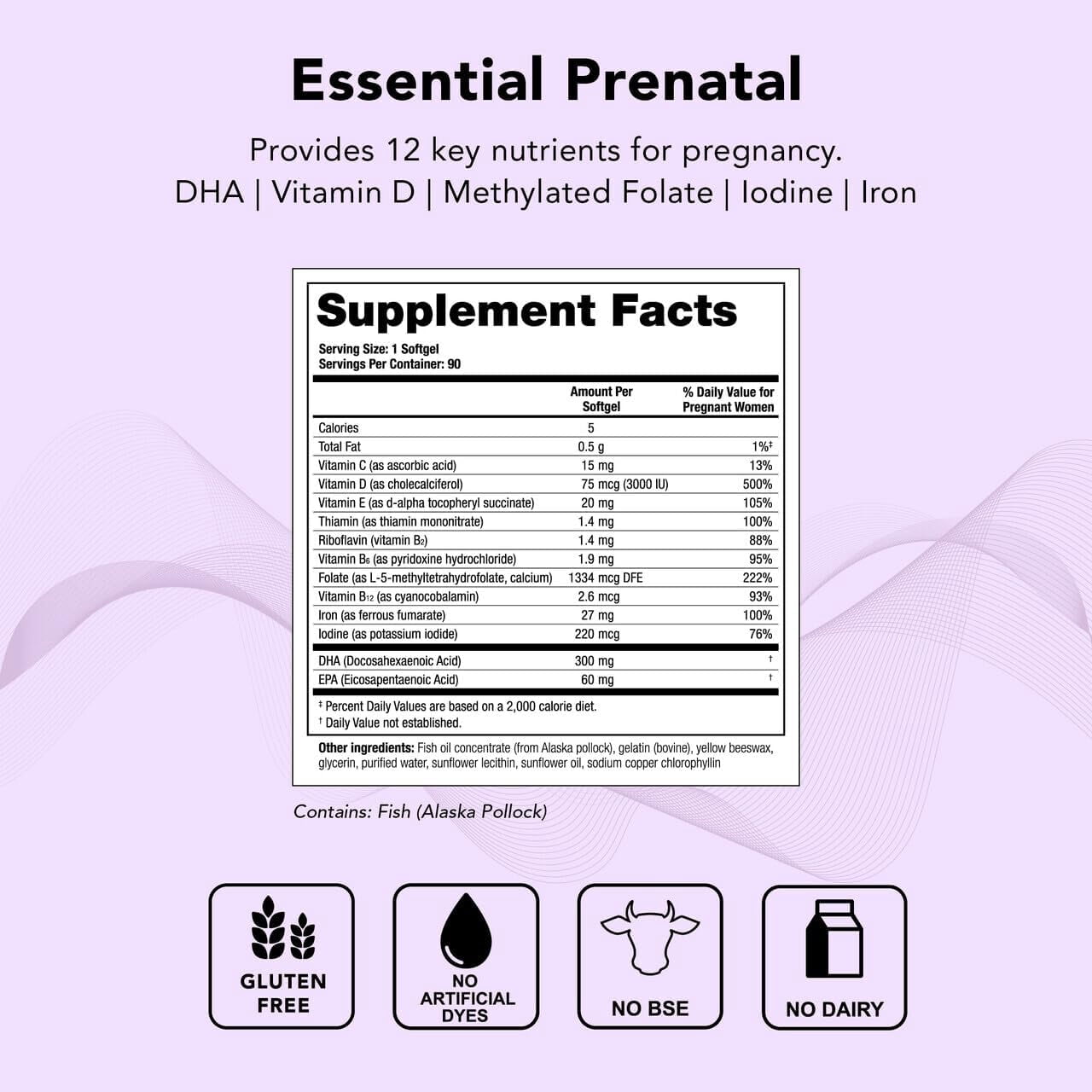 Theralogix TheraNatal One Prenatal Vitamin - 90-Day Supply - Prenatal Multivitamin with DHA, Vitamin D3, Methylated Folate, Iron & More to Support a Healthy Pregnancy* - NSF Certified - 90 Softgels