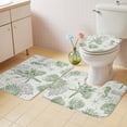 thumbnail image 2 of Sage Green Coastal Bath Mat 3 Piece Bathroom Rug Set, Coral Starfish Nautical Compass Non Slip Bath Rug Contour Mat and Toilet Lid Cover, Absorbent Shower Mats Soft Bath Rugs and Mats Sets, 2 of 8