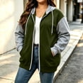 thumbnail image 7 of Jsaierl Women's Plus Size Zip Up Hoodies Fall Color Block Hooded Sweatshirt Lightweight Fashion Coat Cotton Jogging Long Sleeve Jackets, 7 of 7