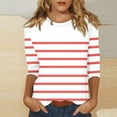 thumbnail image 2 of Long Sleeve Shirts For Women New Shoulder Seven Quarter Sleeve T Shirt Summer Top Womens Long Sleeve Tops, 2 of 5
