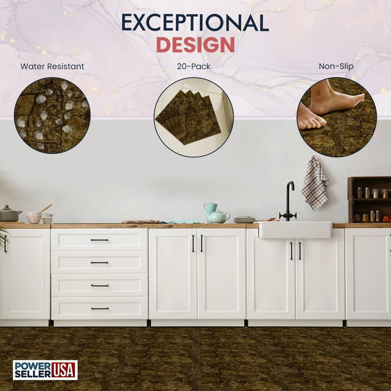 Vinyl Floor Tiles Self Adhesive Stick Flooring - Multi Pack Stone Designs Vinyl Floor Tiles Self Adhesive Stick Flooring - Multi Pack Stone Designs