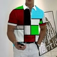 thumbnail image 4 of Men's Lapel Polo Zip Polo Polo Shirt Golf Shirt Plaid/Check Graphic Prints Geometry Turndown Designer 3D Clothing Golf Shirt, 4 of 6