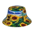 thumbnail image 1 of Fotbe Landscape With Sunflowers Sombrero Tipo Pescador con Estampado – Sombrero de Sol de Algodón de Moda para Playa, Golf, Pesca, 1 of 6