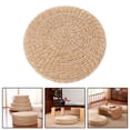 thumbnail image 4 of koolsoo Coussin Tatami Rond en Paille Tressée Pouf de Sol Tapis de Siège de Méditation 40x40cm, 4 of 9