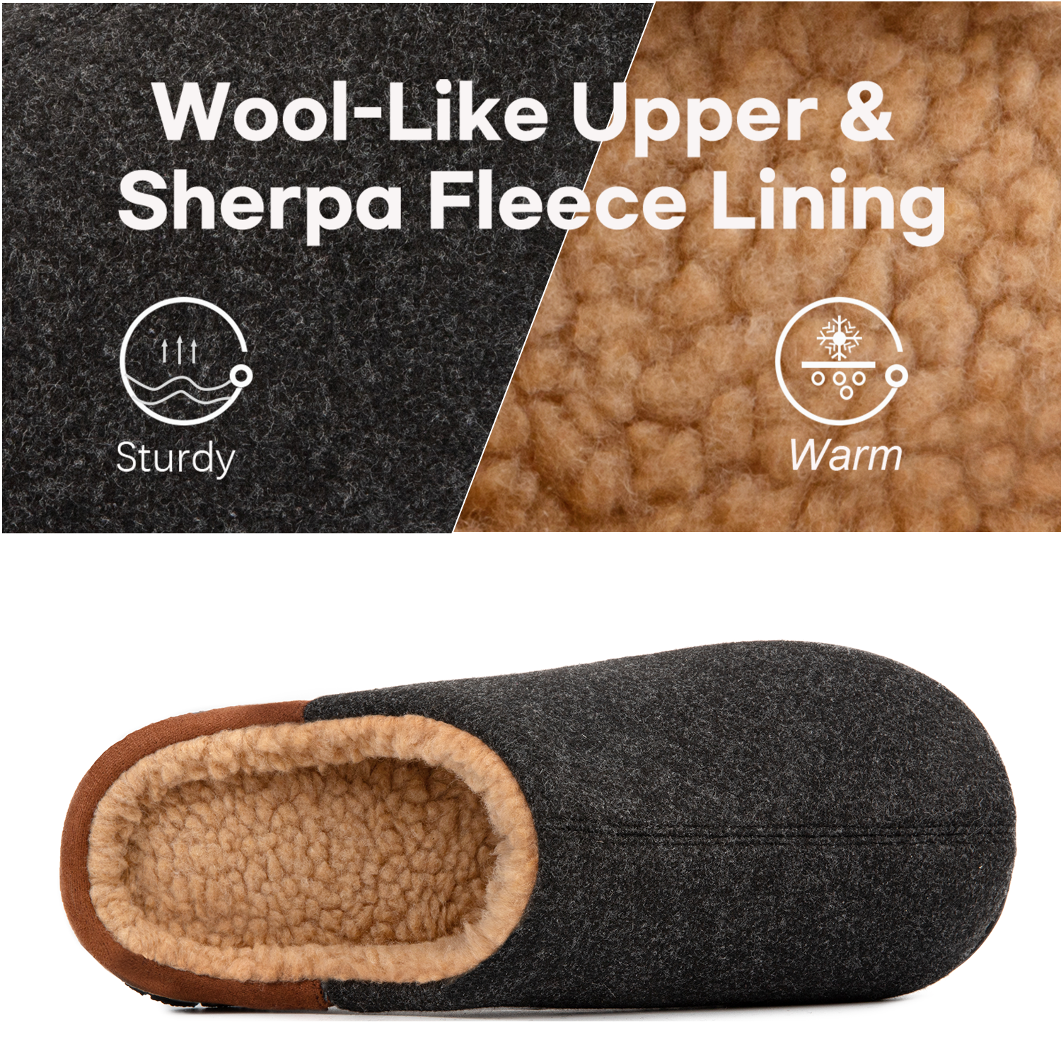 LongBay Men's Fuzzy Sherpa Lined Memory Foam Slippers photo 5
