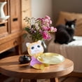 thumbnail image 5 of Cute Cat Storage Tray Resin Cat Sculpture Key Tray for Entryway Table(Pink Cat), 5 of 7