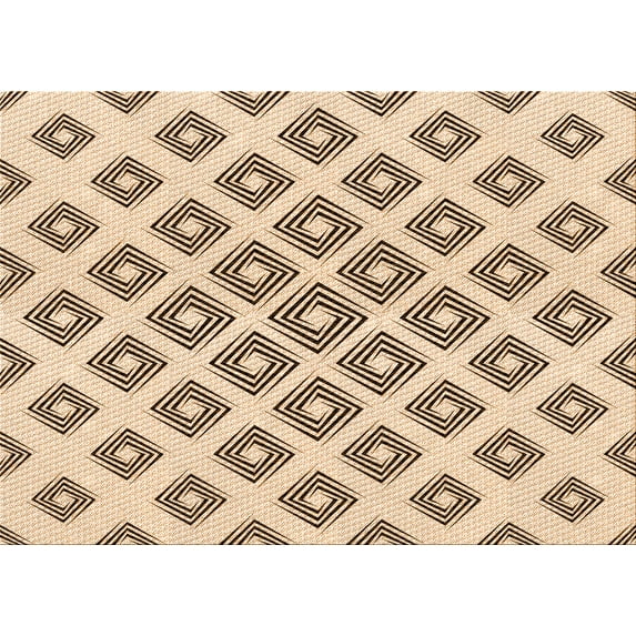 Ahgly Company Machine Washable Indoor Rectangle Transitional Light Brown Area Rugs, 5' x 7'