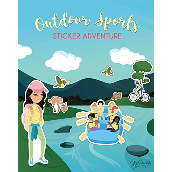 Pre-Owned Hopscotch Girls Outdoor Sports Sticker Activity Book Confidence for Kids Ages 4-8 & Toddler 24 Pages