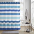 thumbnail image 4 of Ombre Blue White Striped Shower Curtains for Bathroom, Modern Minimalist Abstract Lines Washable Fabric Shower Curtain with Hooks Waterproof Bathroom Decor Sets, 54 x 78 Inches, 4 of 9