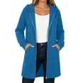 thumbnail image 4 of WIZUTIZ Women's Solid Color Zip Up Hoodie Jacket Long Sleeve Fleece Lined Pockets Casual Sweatshirt Coat Fall Winter Warm Outerwear, 4 of 8