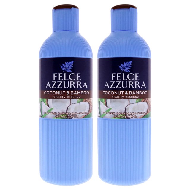 Coco y bambú de Felce Azzurra para unisex - Gel de baño de 22 oz - Paquete de 2