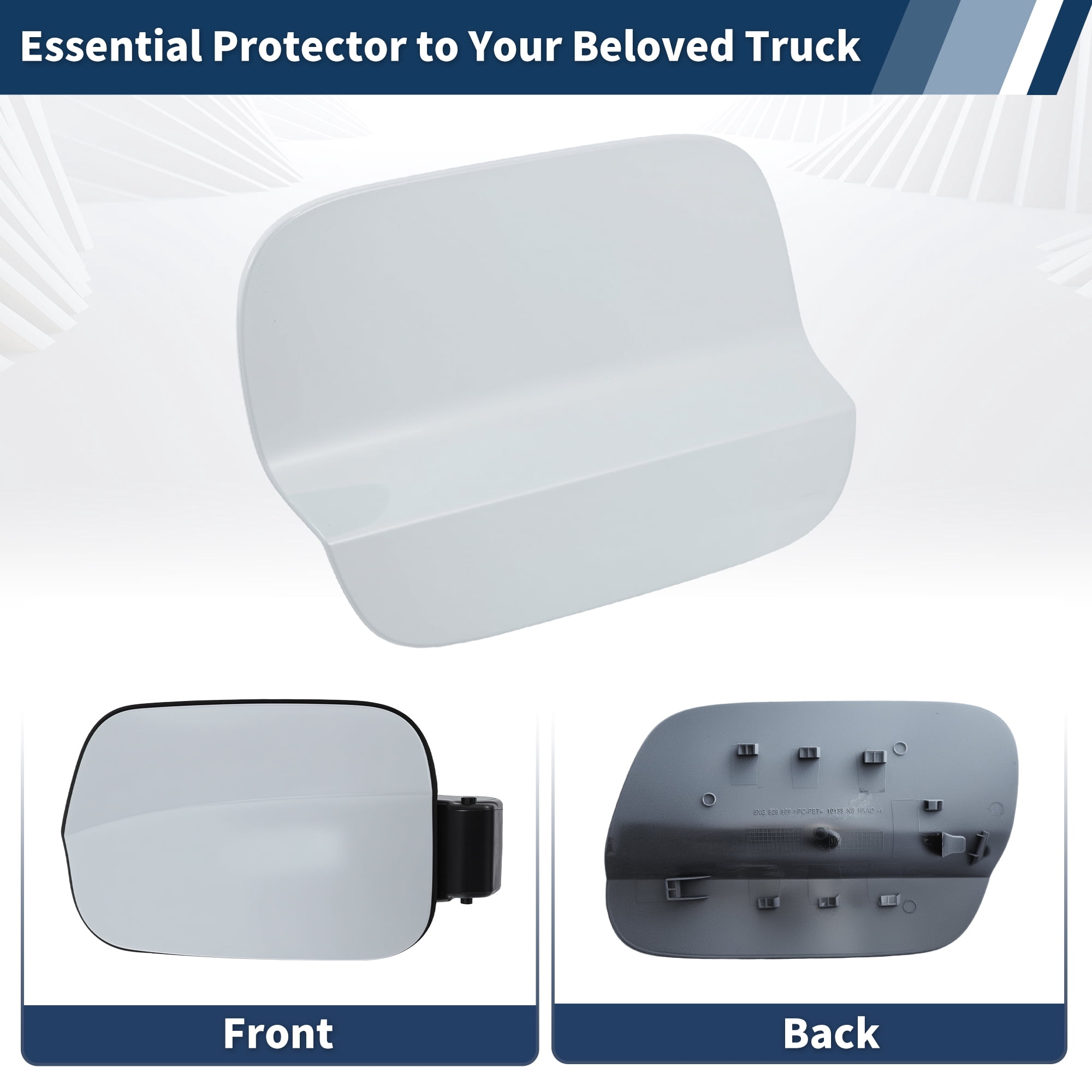 Unique Bargains White Fuel Door Gas Filler Lid Cover Cap 5NN809909 for Volkswagen Tiguan 2018-2024 Rear Fuel Filler Door Gas Tank Cap Cover