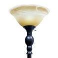 thumbnail image 5 of Lalia Home 71" Classic 1-Light Torchiere Floor Lamp with Marbleized Amber Glass Shade, Restoration Bronze, 5 of 10