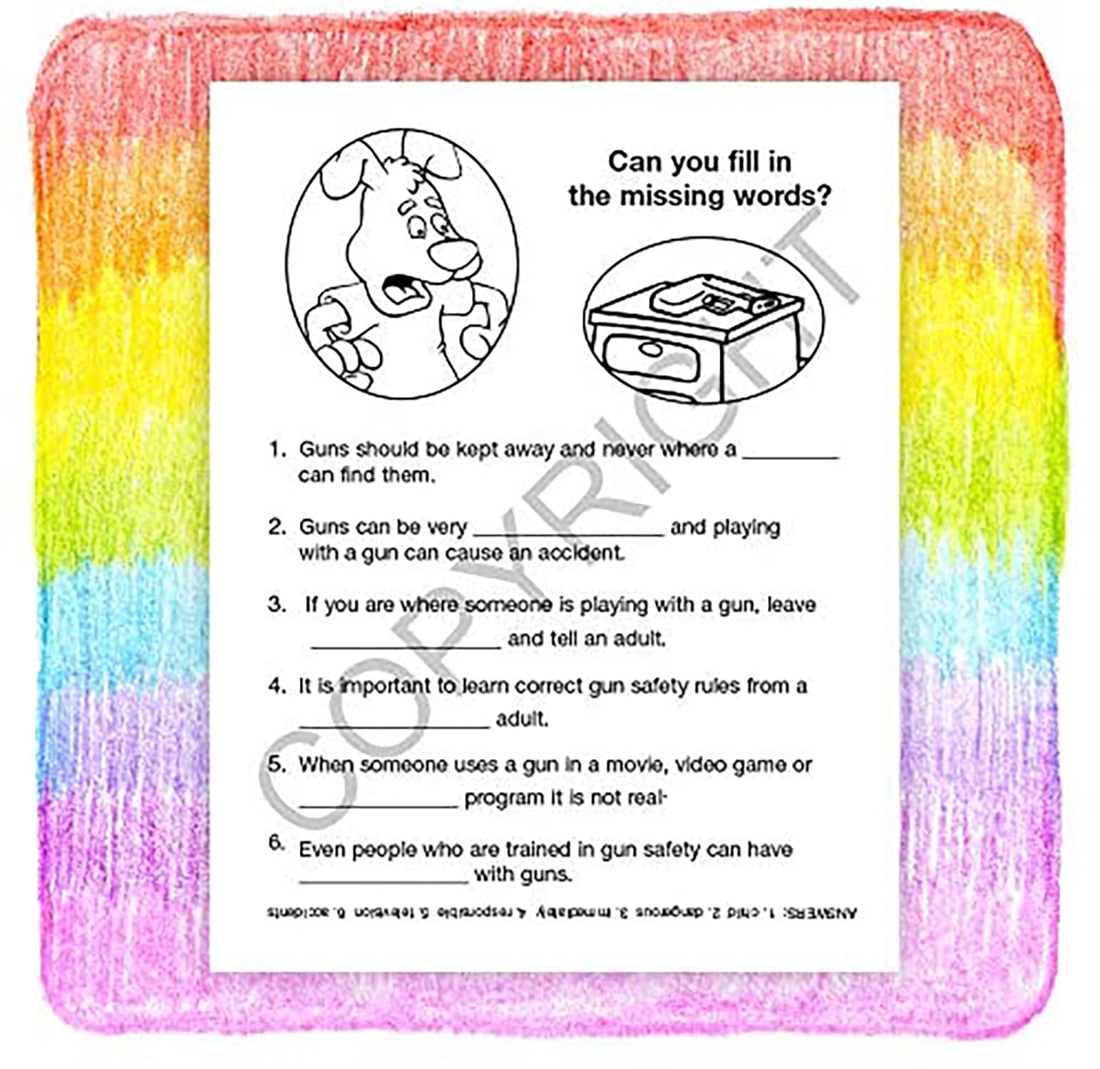 25 Pack - Don't Play with Guns - Kid's Gun Safety Coloring & Activity Books