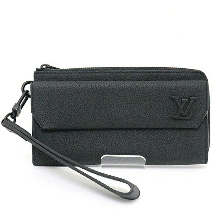 Authenticated used Louis Vuitton Louis Vuitton Zippy Aerogram Round Long Wallet Grain Leather M69831 Black, Adult Unisex, Size: (HxWxD): 10cm x 19cm x
