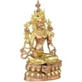 thumbnail image 2 of Exotic India Tibetan Buddhist Goddess Green Tara - Brass Statue, 2 of 2
