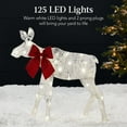 thumbnail image 5 of Best Choice Products 4ft 2-Piece Lighted 2D Christmas Moose Set Outdoor Decor w/ 125 LED Lights, Stakes - White, 5 of 8