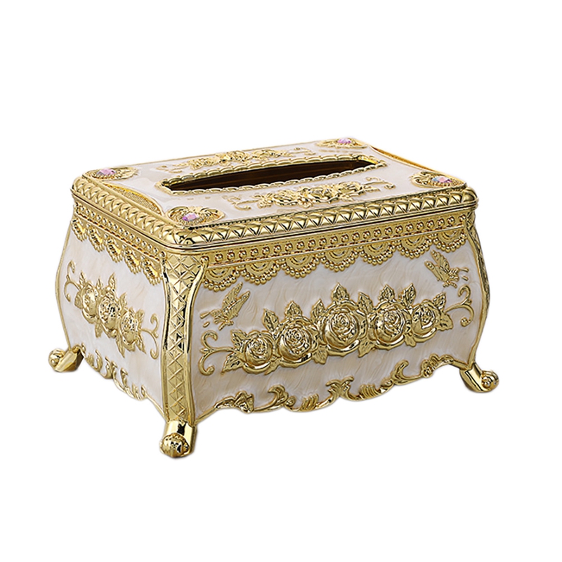 Modern European Ornate Tissue Box Cover, Luxury Paper Facial Tissue