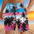 thumbnail image 2 of ZCFZJW Summer Swim Trunks for Men Quick Dry Tropical Palm Tree Print Elastic Waist Bathing Suit Swimwear Lightweight Casual Beach Board Shorts with Pockets Multicolor#06 XXL, 2 of 4