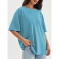 thumbnail image 2 of Women's Oversized T-Shirt Loose Round Neck Short Sleeve Top Summer Casual Shirt 2024 Basic T-Shirt, 2 of 4