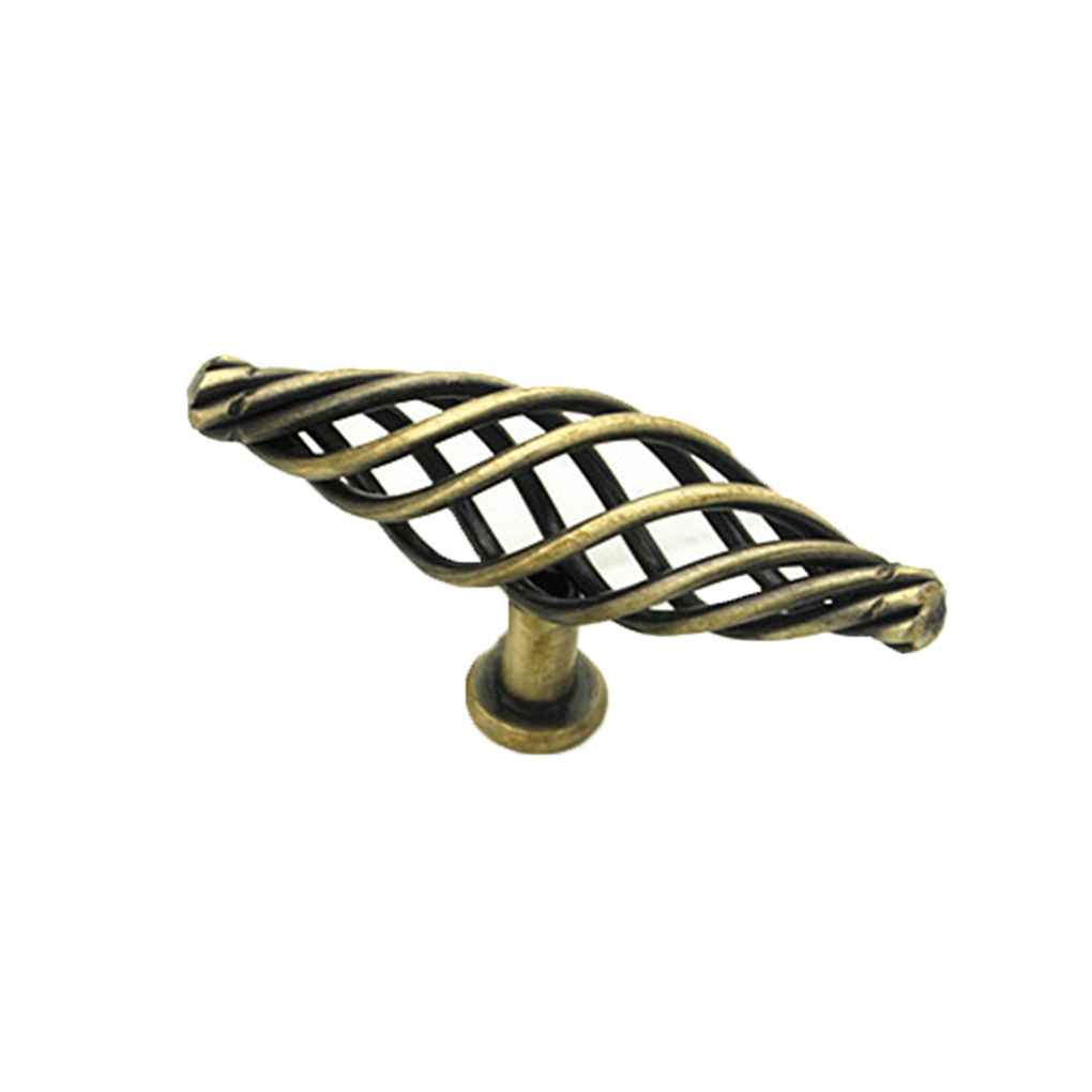 Birdcage Vintage Bronze Black Cupboard Pull Handles Closet Iron
