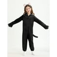 thumbnail image 3 of Hotiary 3-10T Kids Halloween Hooded Jumpsuits Cat Costume Girls Boys Animal Cosplay Party Zipper Romper with Gloves, 3 of 7