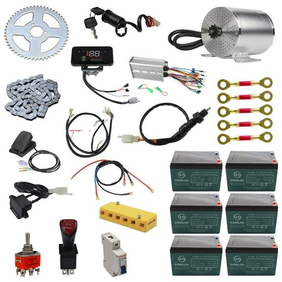 Electric Brushless DC Motor,72V 3000W Brushless Electric Motor,4900RPM Brushless Motor Kit,w/Controller and Battery for Electric Scooter E Bike Motor Motorcycle DIY Part Kit