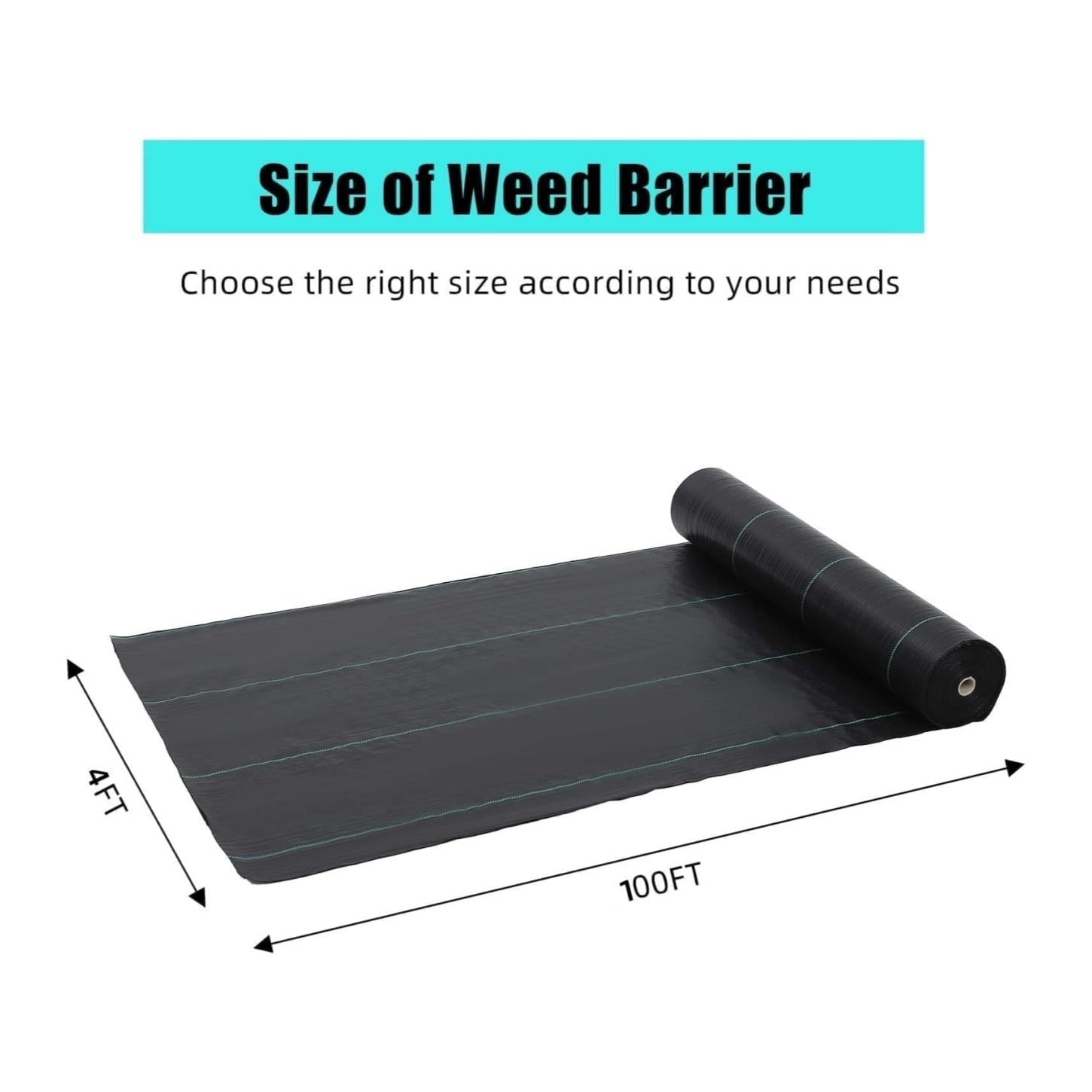 4 ft x100 ft Weed Barrier Landscape Fabric, Premium Non-Woven 1.8 oz Ground Cover Weed Block Gardening Mat,Superior Weed Control, for Erosion Control