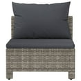 thumbnail image 2 of vidaXL Canapé Central de Jardin avec Coussin Gris en Rotin Poly, 2 of 5