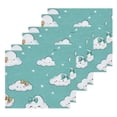 thumbnail image 3 of BZSMCE Towel Cotton Face Towel Soft Hand Towels Fashion Teal Bow Clouds Stars Pattern, 3 of 9