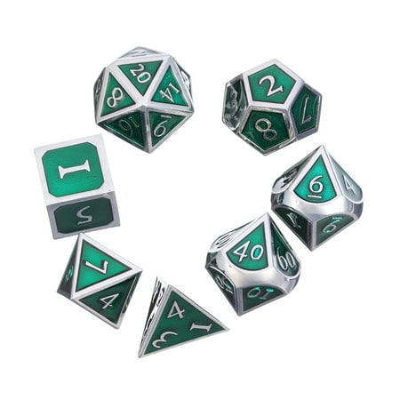 Metal Combo Dice - Meigar 7Pcs Set Metal Polyhedral Game Dice + Bag for DND RPG MTG Role Playing Board Table Game