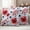 Red Blue, variant on Botanical Poppies Outdoor Waterproof Throw Pillow Covers 24x24 Set of 2, Daisies Leaves Boho Scarlet Red Decorative Pillowcases Cushion Pillowcase for Couch Sofa Patio Outside Pillow Protector