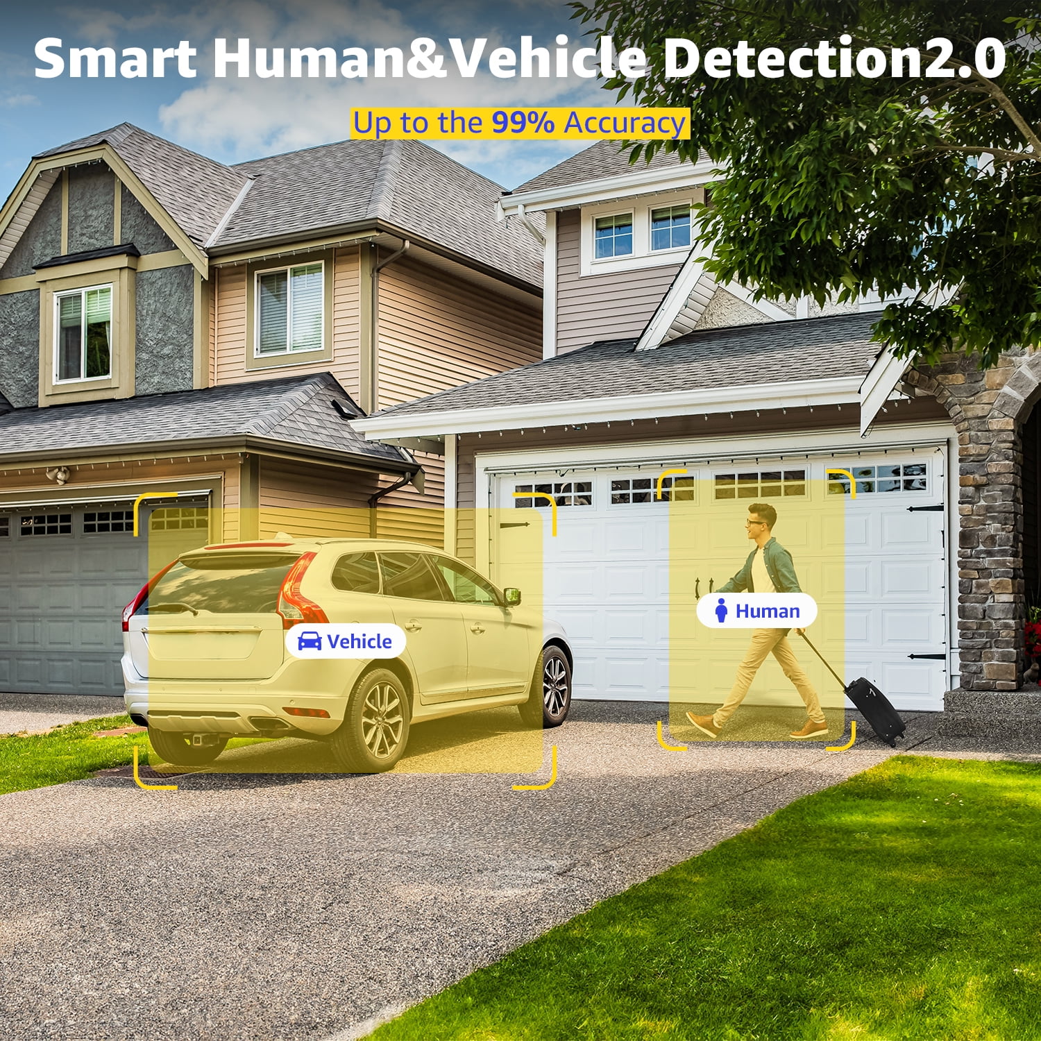 ANNKE Security Camera System, 3K Lite 5-in-1 H.265+ 8CH eDVR with (4) 1080p (2MP) Weatherproof Surveillance Wired Cams, AI Human/Vehicle Detection, 100ft Night Vision, Email Alert