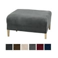 thumbnail image 2 of Great Bay Home Stretch Velvet-Plush Washable Ottoman Slipcover  (Ottoman, Wild Dove Grey), 2 of 4