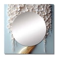 thumbnail image 2 of Designart "Garden of Branches White Orchid Tree VI" Tree Floral White Large Square Mirror - Square Bedroom Mirror Printed Wall Decor - Country Square Printed Wall Mirror Art, 2 of 5