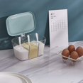 thumbnail image 1 of 3 Pieces Clear Plastic Sugar Cumin Powder Home Organization Kitchen Storage Seasoning Box Container Spice Box(Blue), 1 of 7