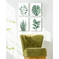 thumbnail image 4 of Drsoum Botanical Wall Art Watercolor Green Leaf Tropical Plant Prints Boho Decor for Bathroom Home Office Decorations 8x10in4pcs Natural Framed, 4 of 6