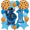 Cookie Monster Party Supplies Balloon Decoration Sesame Street Bundle Chocolate Chip Cookies Balloon for 1st Birthday