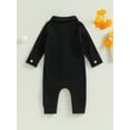 thumbnail image 4 of Wassery Baby Boys Girls Ribbed Jumpsuits Toddler Solid Color Long Sleeve Lapel Bodysuits with Pocket 3 6 9 12 18 Months Newborn Infant Fall Clothes, 4 of 9
