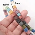thumbnail image 3 of U8MO 10pcs Cylinder 8mm 10mm Natural Volcanic Lava Stone Beads For Jewelry Making-Black-8mm, 3 of 8