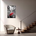 thumbnail image 4 of ZHONGYUTONG Red Umbrella Canvas Wall Art Black White Paris Street Pictures Romantic Painting Modern Print for Bedroom Decor Framed (16.00" x 24.00"), 4 of 5