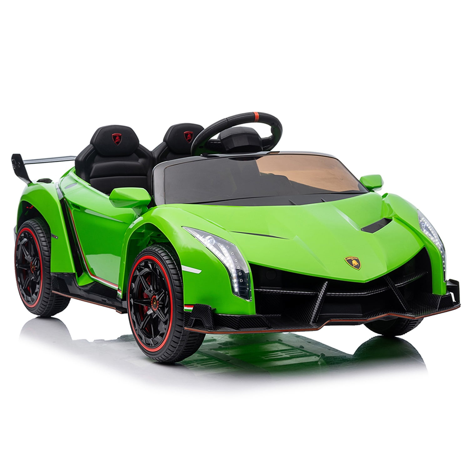 CIPACHO Licensed Lamborghini Poison Small Dual Drive 12V Powered Ride Ons Sports Car with 2.4G Remote Control, Green CIPACHO Licensed Lamborghini Poison Small Dual Drive 12V Powered Ride Ons Sports Car with 2.4G Remote Control, Green
