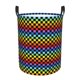 thumbnail image 1 of Balery Rainbow Chequerboard Cesta de ropa redonda con asas, impermeable, independiente, para ropa, juguetes, dormitorio y familia-Medium, 1 of 6