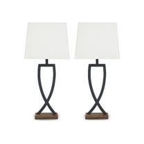 Signature Design by Ashley Casual Makara Table Lamp (Set of 2)  Black/Brown