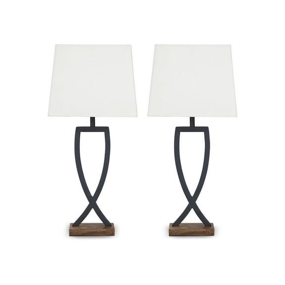 Signature Design by Ashley Casual Makara Table Lamp (Set of 2)  Black/Brown