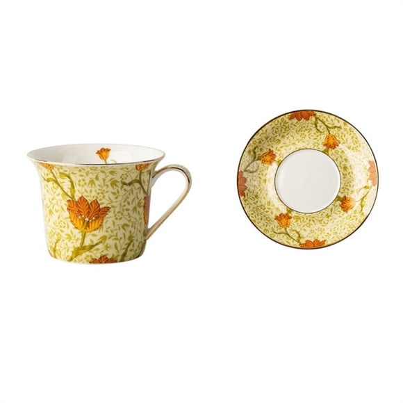 Juego de tazas de café de tulipán de alto color, exquisito juego de té negro de cerámica for el hogar, juego de té de la tarde