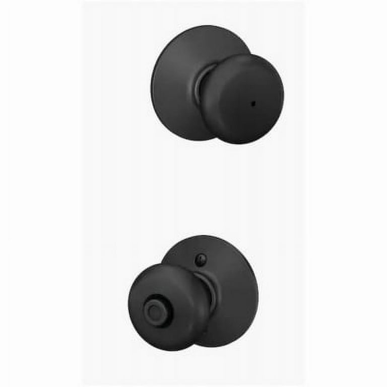 Schlage Plymouth Matte Black Privacy Knob Right or Left Handed Schlage Plymouth Matte Black Privacy Knob Right or Left Handed